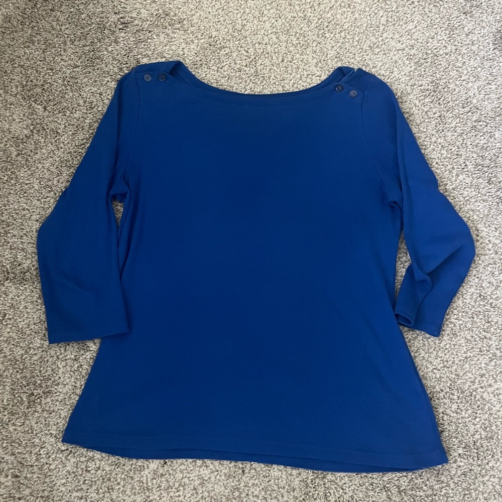3/$20 bundle option - Royal Blue Rafaella 3/4 sleeve blouse size Medium